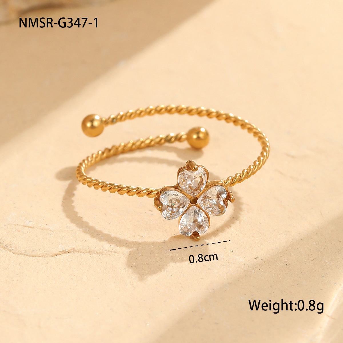 Lilou Clover Charm Ring - White [XQP2T213]