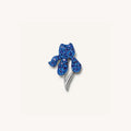 Floating Flower Locket Necklace - Iris Flower Charm [MGFT85ED]