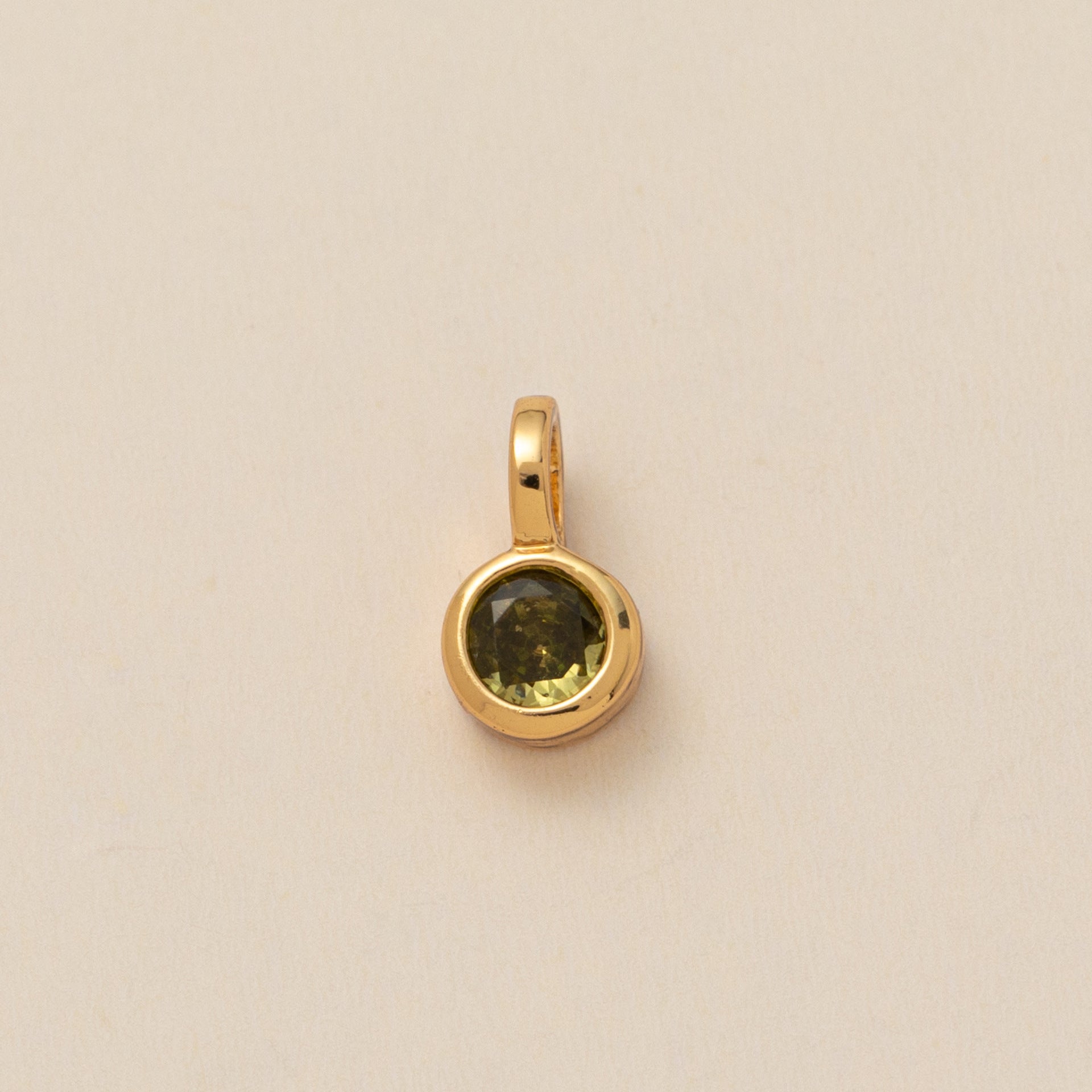 Gisselle Dainty Birthstone Necklace - Round August Pendant [D6P613XB]