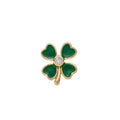 Floating Glass Locket Pendant Necklace - Four-Leaf Clover (Single Charm) [UI0VDHP4]