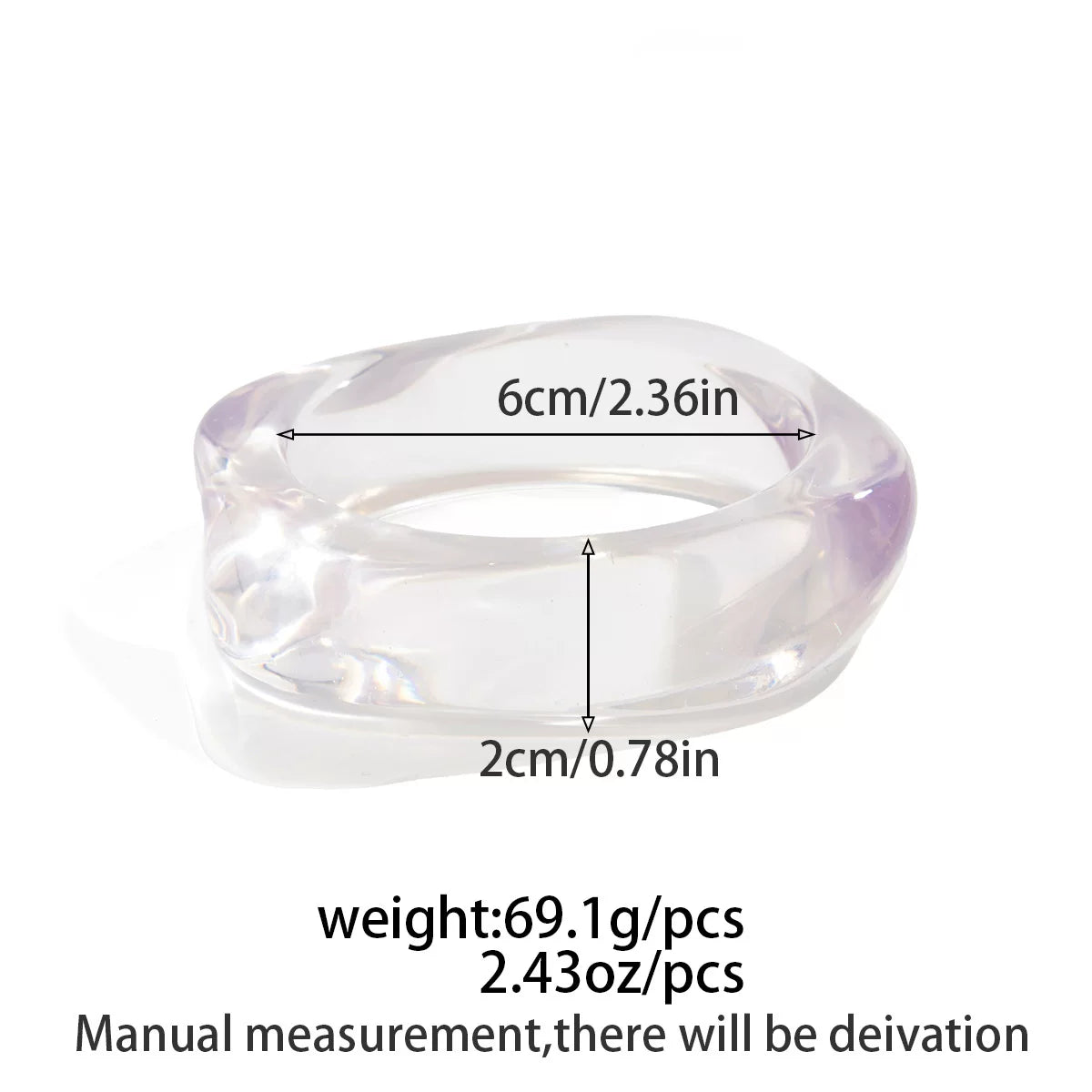 Irregular Silver Cuff Bracelet - Square [CER92ED7]