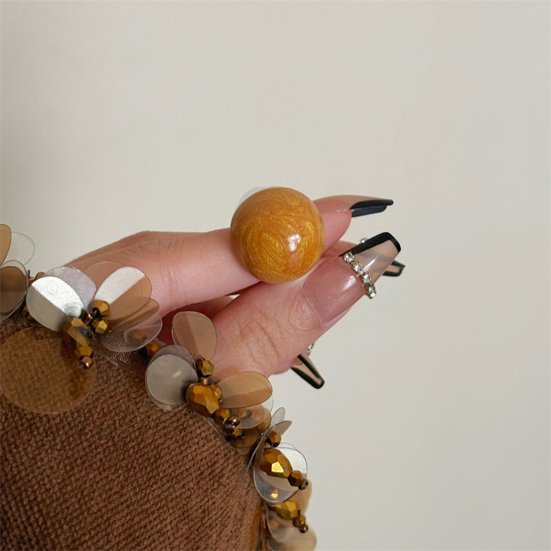 Kelsy Enamel Heart Open Ring - 5 [OCWMUBL3]