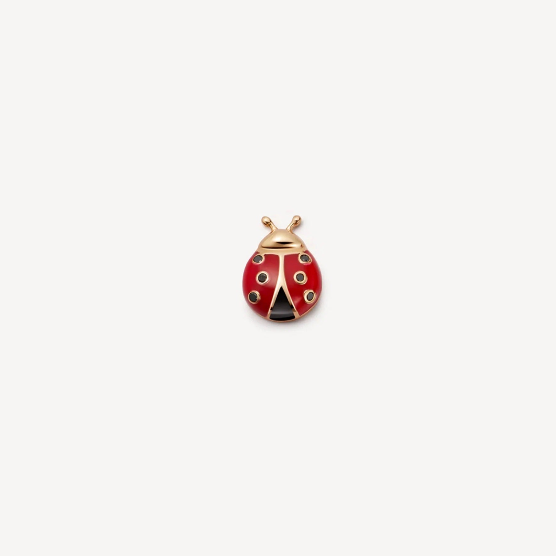 Floating Flower Locket Necklace - Ladybug Charm [7SVSBB8N]