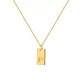 Initial Pendant Box Chain Necklace - Style P [X86E7GF2]