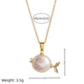 Baroque Pearl Fish Pendant Necklace - Gold Regular Fish [SEDXBAGF]