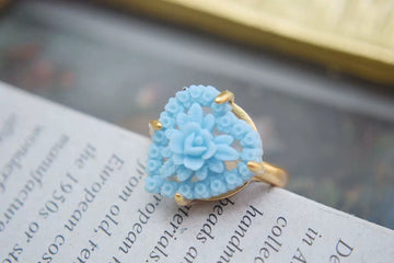 Isabella Blue Resin Heart Ring