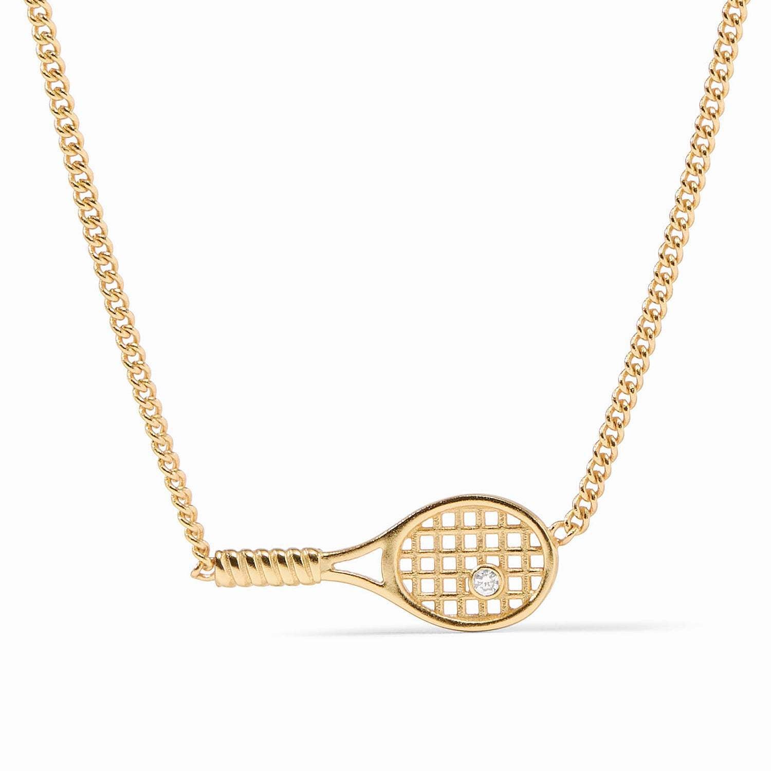 Tennis Racket Pendant Necklace - Necklace [4XMOVSQM]