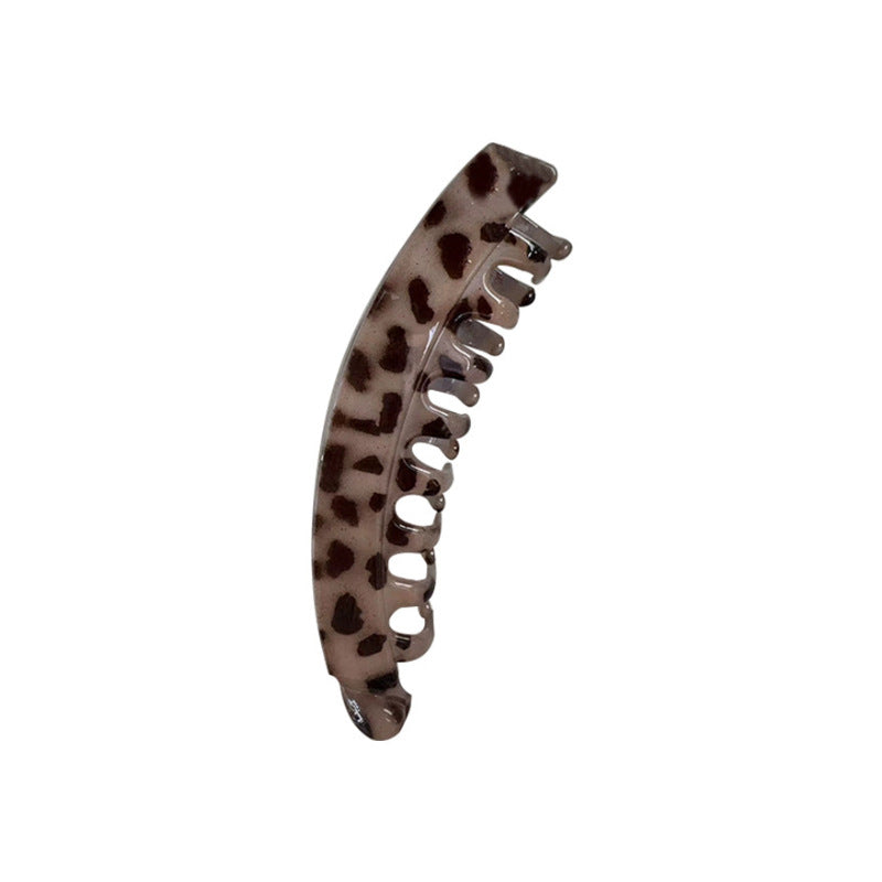 Mirella Frosted Ponytail Clip - Light Leopard Print Small (9.6cm) [NWCRLCLU]