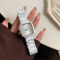 Square Dial Minimalist Watch - White [42Q82WRF]
