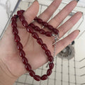 Odessa Brushed Pendant Necklace - Olive Angora Red Necklace [PSAJKJZ7]