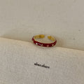 Ilaria Delicate Enamel Ring - Style 4 Gold Plated Ring [AYNY8Q5J]