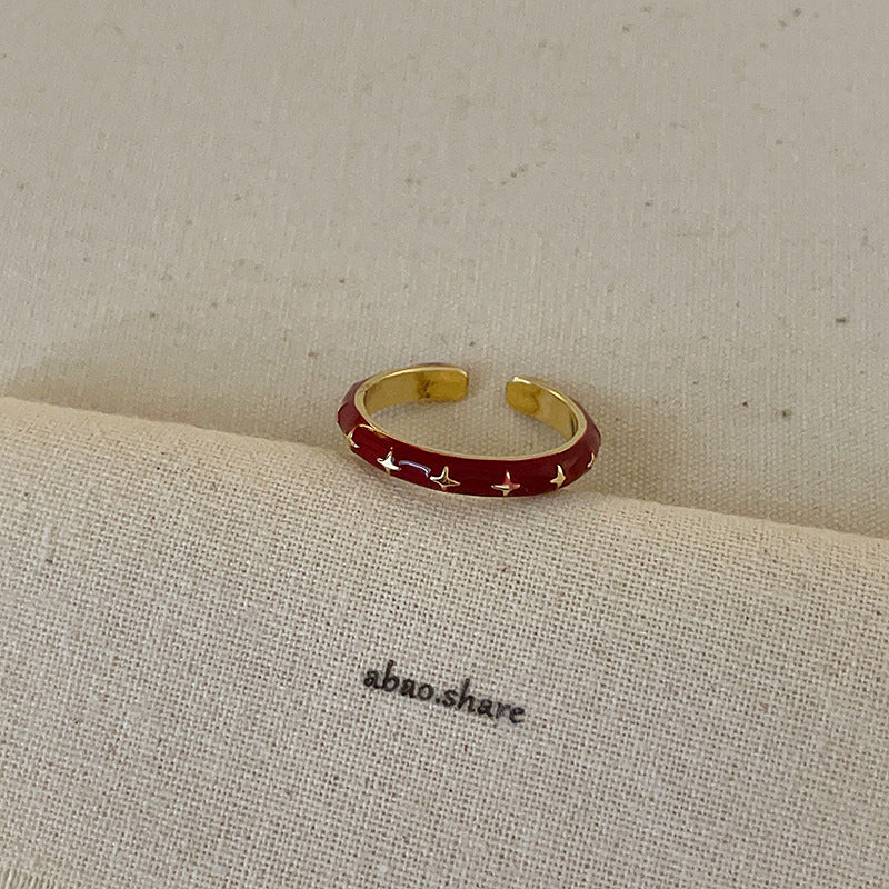 Ilaria Delicate Enamel Ring - Style 4 Gold Plated Ring [AYNY8Q5J]