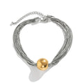 Layered Bead Chain Necklace - Mixed Color Large Bead [9V3PCFO6]