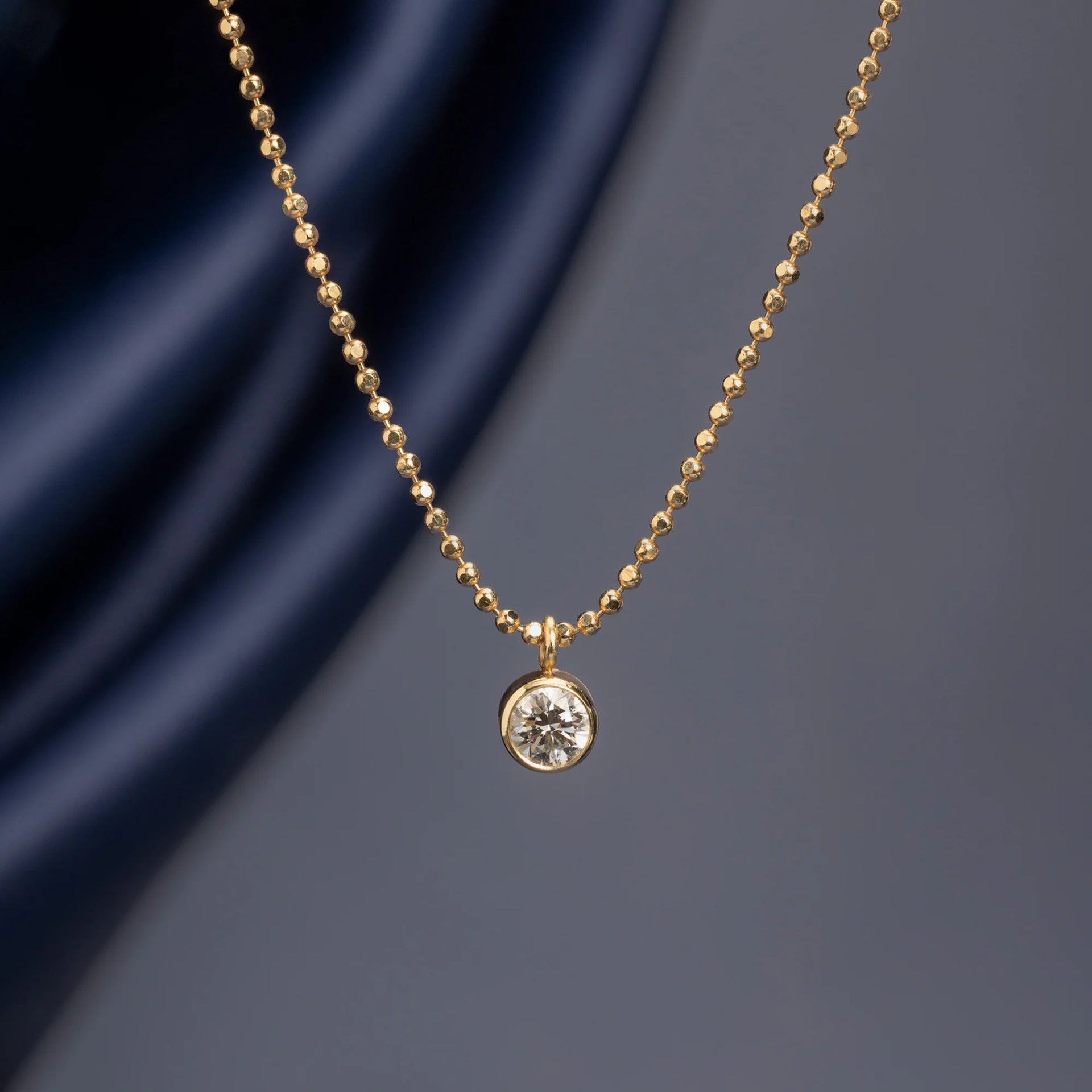 Layered Cubic Zirconia Chain Necklace - Round Zirconia Beaded Necklace [V9EY2XKP]