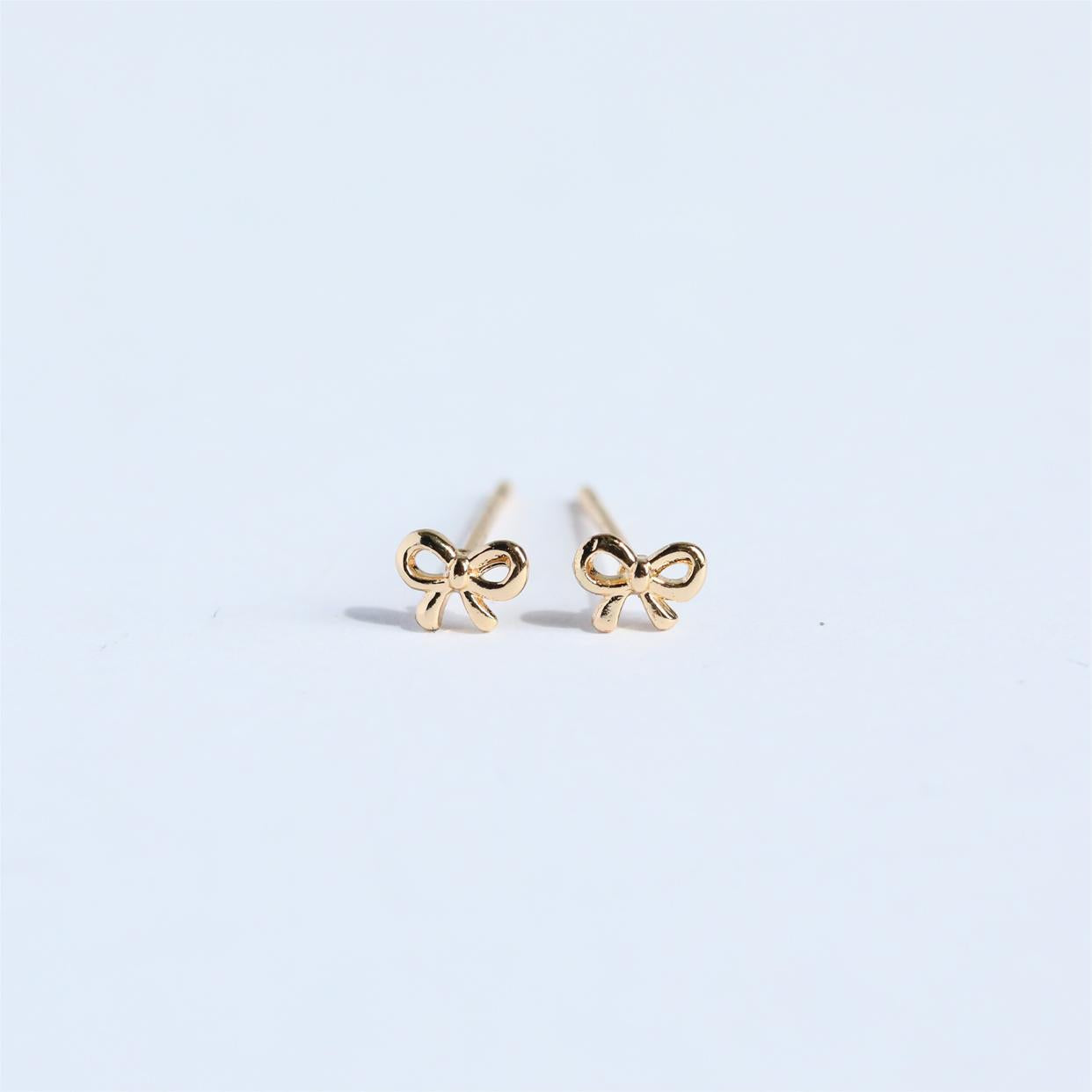 Kaydence Heart Bow Stud Earrings - Gold [M1WSA7MR]