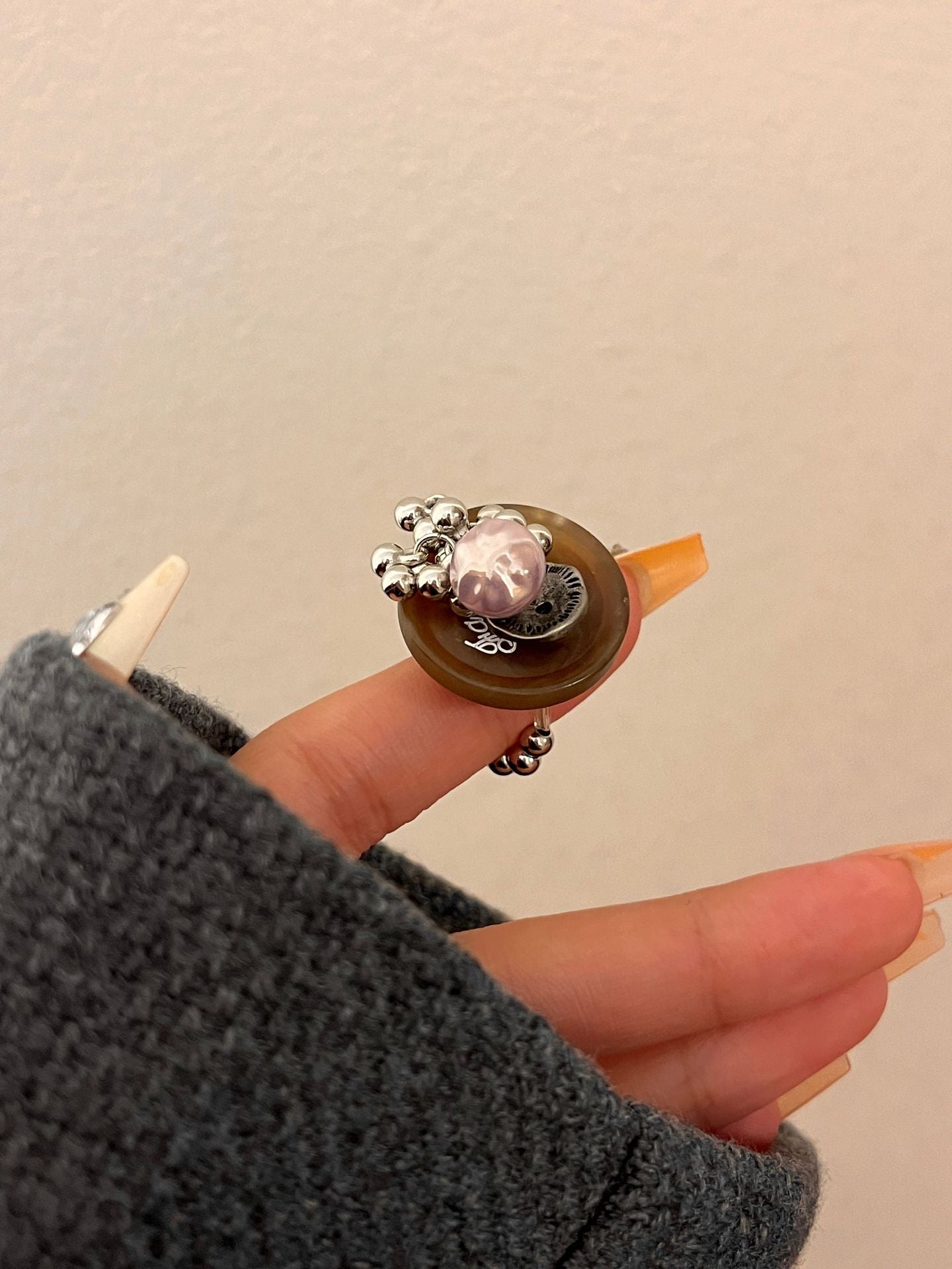 Mayleen Beaded Shell Ring - Option 2 [BTMT319N]