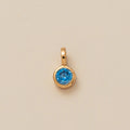 Gisselle Dainty Birthstone Necklace - Round March Pendant [IGCVP0D0]