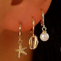 Shell Pearl Earring Set - Style 1 [GUHG6WLZ]