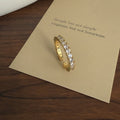 Keaton Sculptural Open Ring - Gold Full Zircon Band Ring [64QOV3SK]