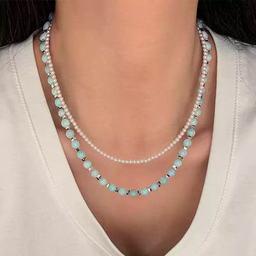 Amazonite Stone Beaded Necklace