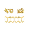 Glossy Electroplated Teeth Grillz - Gold Fangs Set [WQAYTRHM]