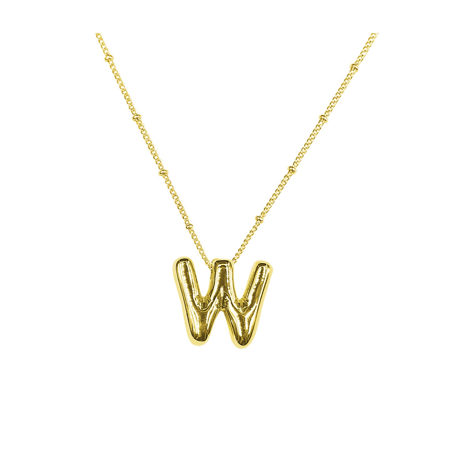 Aiyanah Glossy Bubble Letter Necklace - Gold W [1QDIXK0Z]