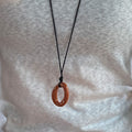 Charley Geometric Pendant Necklace - Orange-Brown Irregular O Necklace [QULGG5SQ]