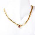 Layered Marquise Zircon Snake Chain Necklace - Purple [1ZQH4Y6Q]