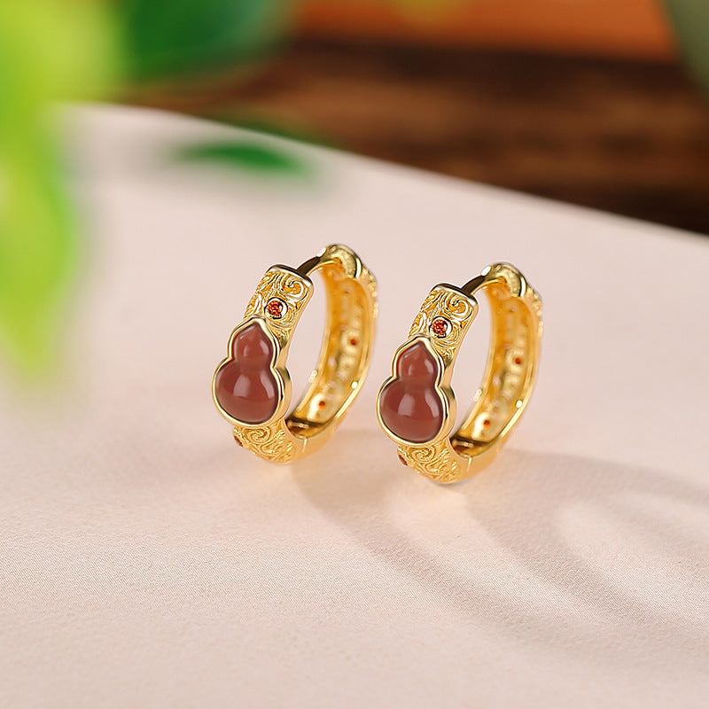 Gia Carnelian Hoop Earrings