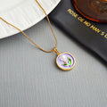 Zarah Monet Garden Necklace - Disc Flower Necklace - Purple [1M66CW6Y]