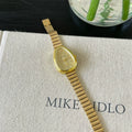 Vintage Snake Head Shaped Watch - Gold Strap Gold Dial (Bamboo Joint Strap) [SSCI1WEB]