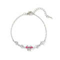 Angelique Dainty Butterfly Zircon Jewelry - Silver Red Zircon Butterfly Bracelet [GNGYTQLV]