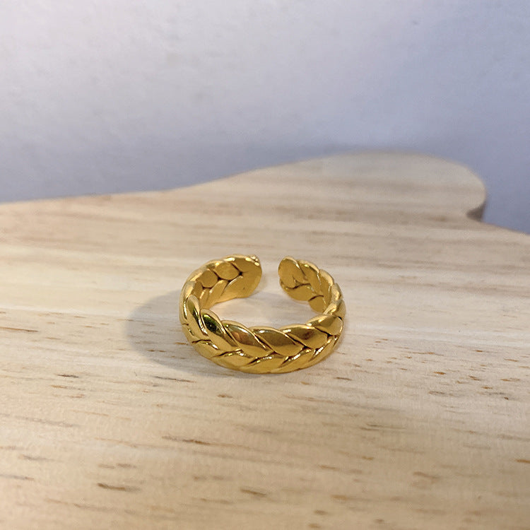 Clarice Geometric Wheat Hoops - Wheat Ear Ring Size 6 [LBYZPTI9]