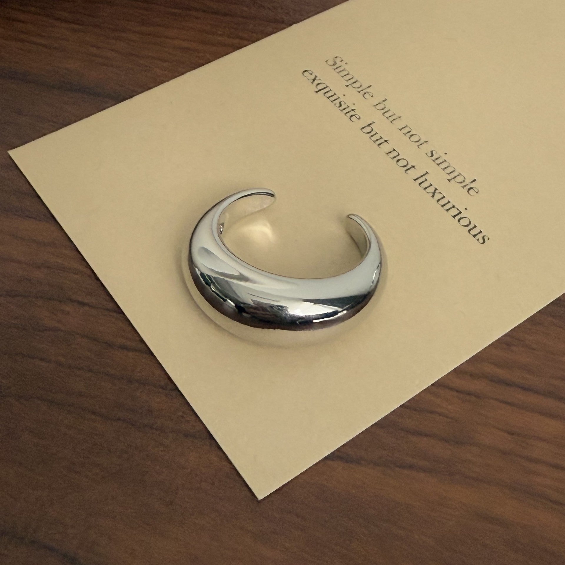 Keaton Sculptural Open Ring - Silver Pointed Moon Open Ring [3S11AZP2]
