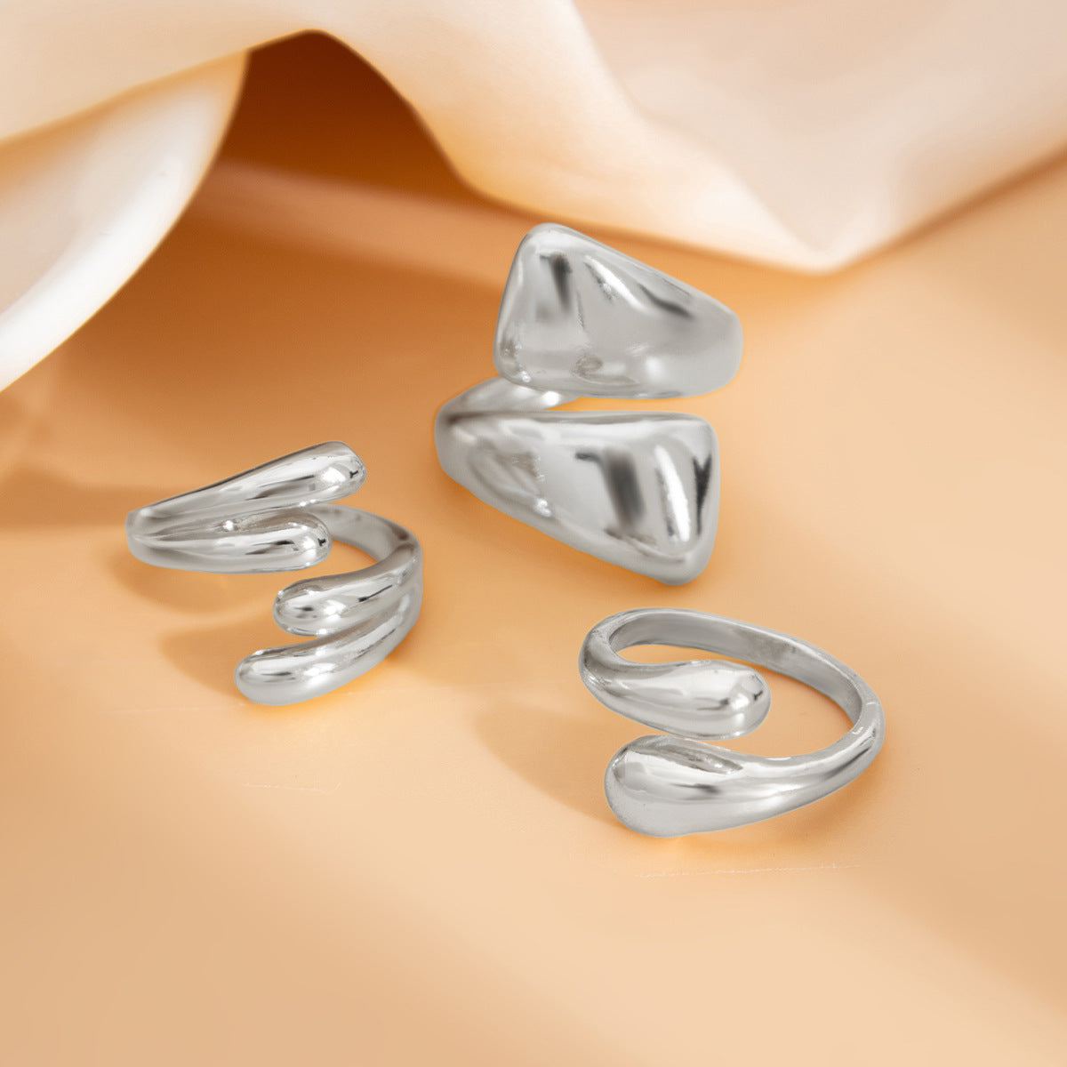 Lynn Geometric Ring Set - Silver 5573 [II0HJ6WW]