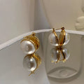 Open Pearl Hoop Earrings - Gold [4QNGSMUN]