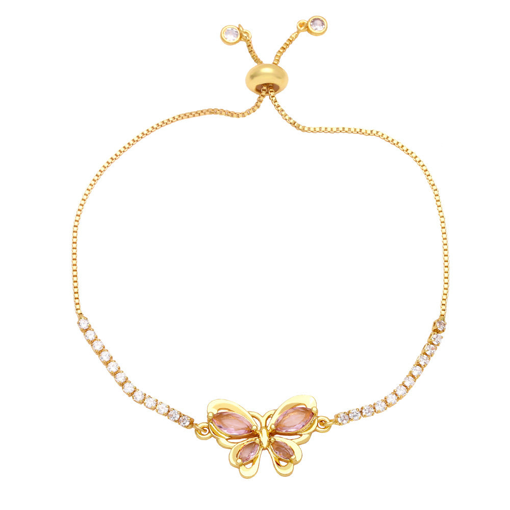 Jamira Zircon Butterfly Bracelet - Pink [1FT1J49F]