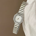 Minimalist Square Bracelet Watch - Silver Band with White Dial [NEE32EI4]