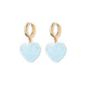 Colorful Heart Resin Pendant Necklace - Blue Earrings [675JKI83]