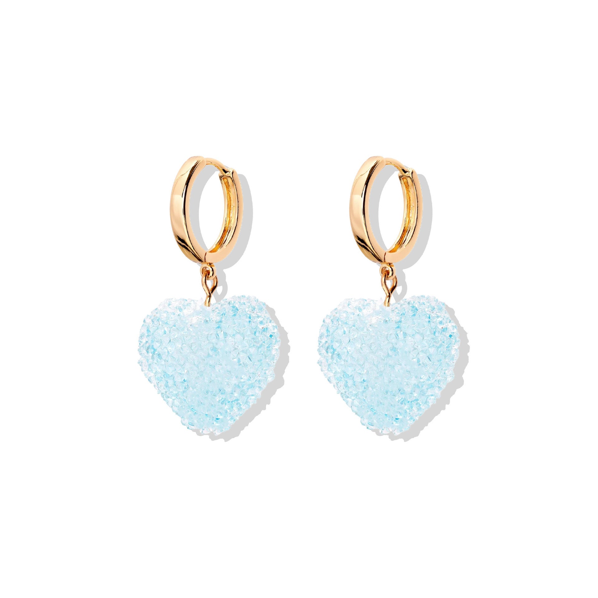 Colorful Heart Resin Pendant Necklace - Blue Earrings [675JKI83]