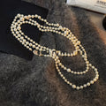 Layered Pearl and Crystal Necklace - 5-Strand Pearl & Crystal Necklace [POM7OC9P]