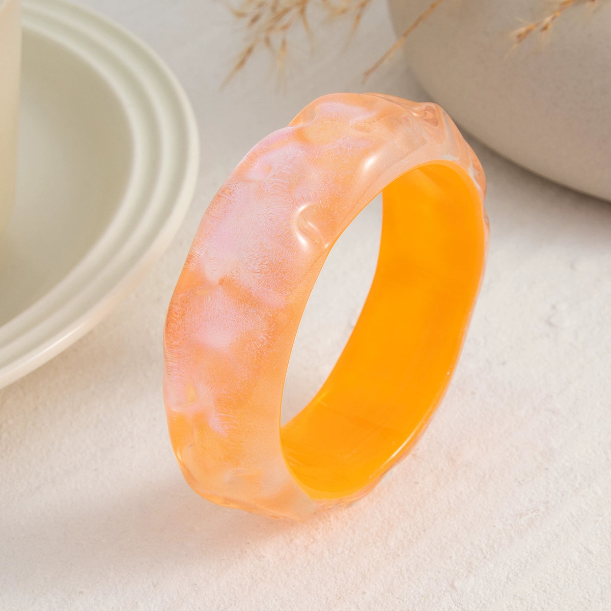Lucero Glitter Bangle Bracelet - Orange