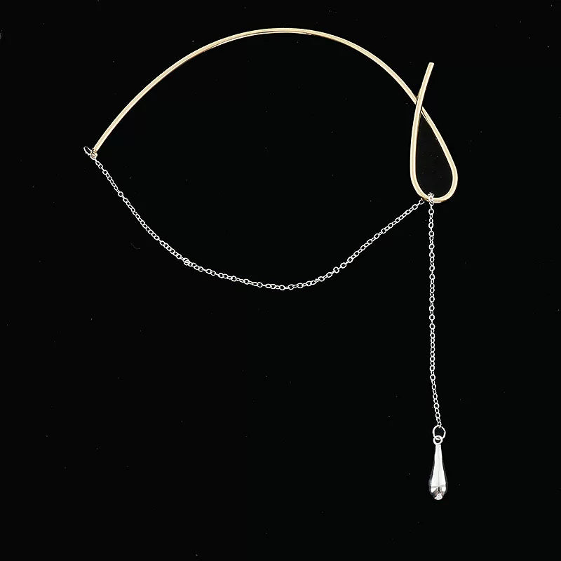 Mixed Metal Geometric Pendant Necklace - Gold + Silver [H52SVTKP]