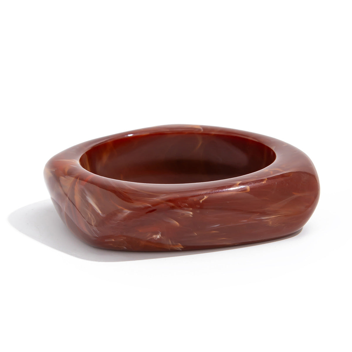 Maryn Asymmetrical Smudged Resin Bangle - Red-Brown [TWV6P6UF]