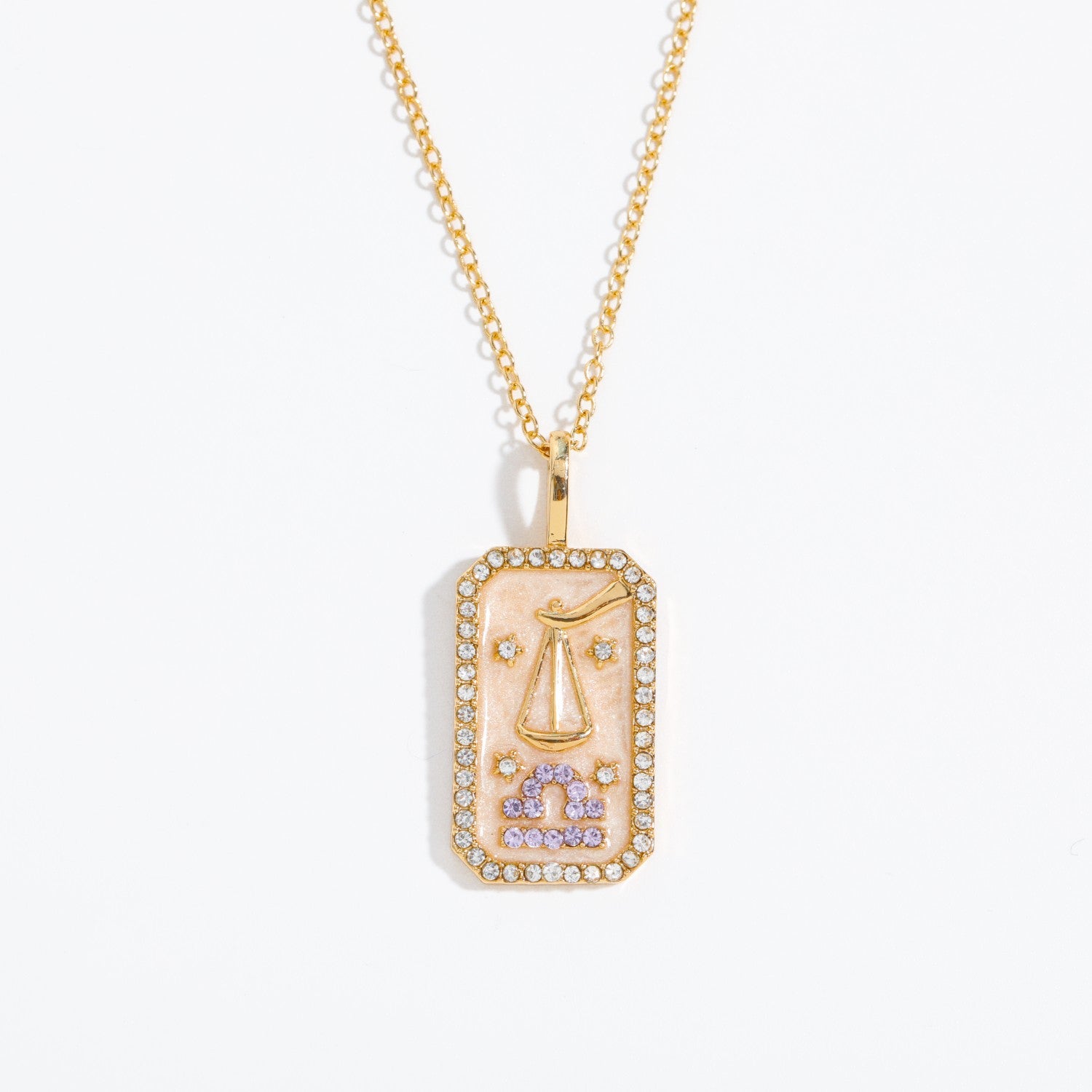 Tariah Zircon Constellation Necklace - Libra (Smooth Back) [TNU8LZ01]