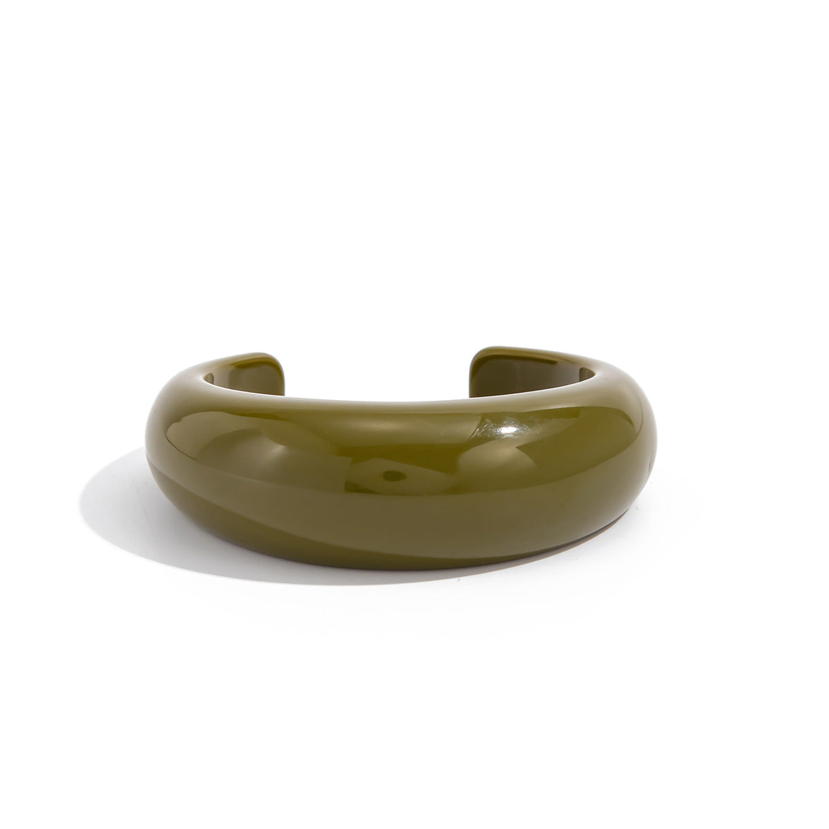Maryn Asymmetrical Smudged Resin Bangle - Green [SJP82XEQ]