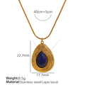 Rhema Gold Tone Stone Set - Lapis Lazuli Gold Necklace [ZIETQFE6]