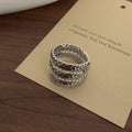Keaton Sculptural Open Ring - Silver Braided Three-Layer Ring [JDSFYTBG]