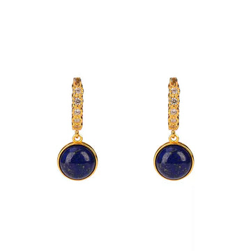 Lapis Lazuli Hoop Drop Earrings