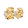 Aliyanna Asymmetric Pleated Earrings - Gold